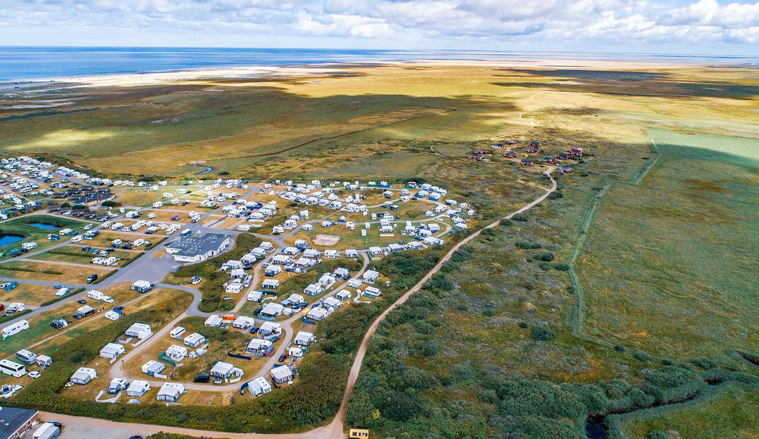 Inmitten von Dünen, Meer und Heidelandschaften liegt der Campingplatz auf Rømø. Copyright: Visit Rømø & Tønder