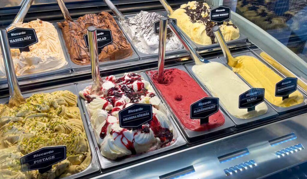 Mellbystrands Campingissä on jäätelöbaari, jossa on Riccardo-jäätelöä. Copyright: Pincamp.de