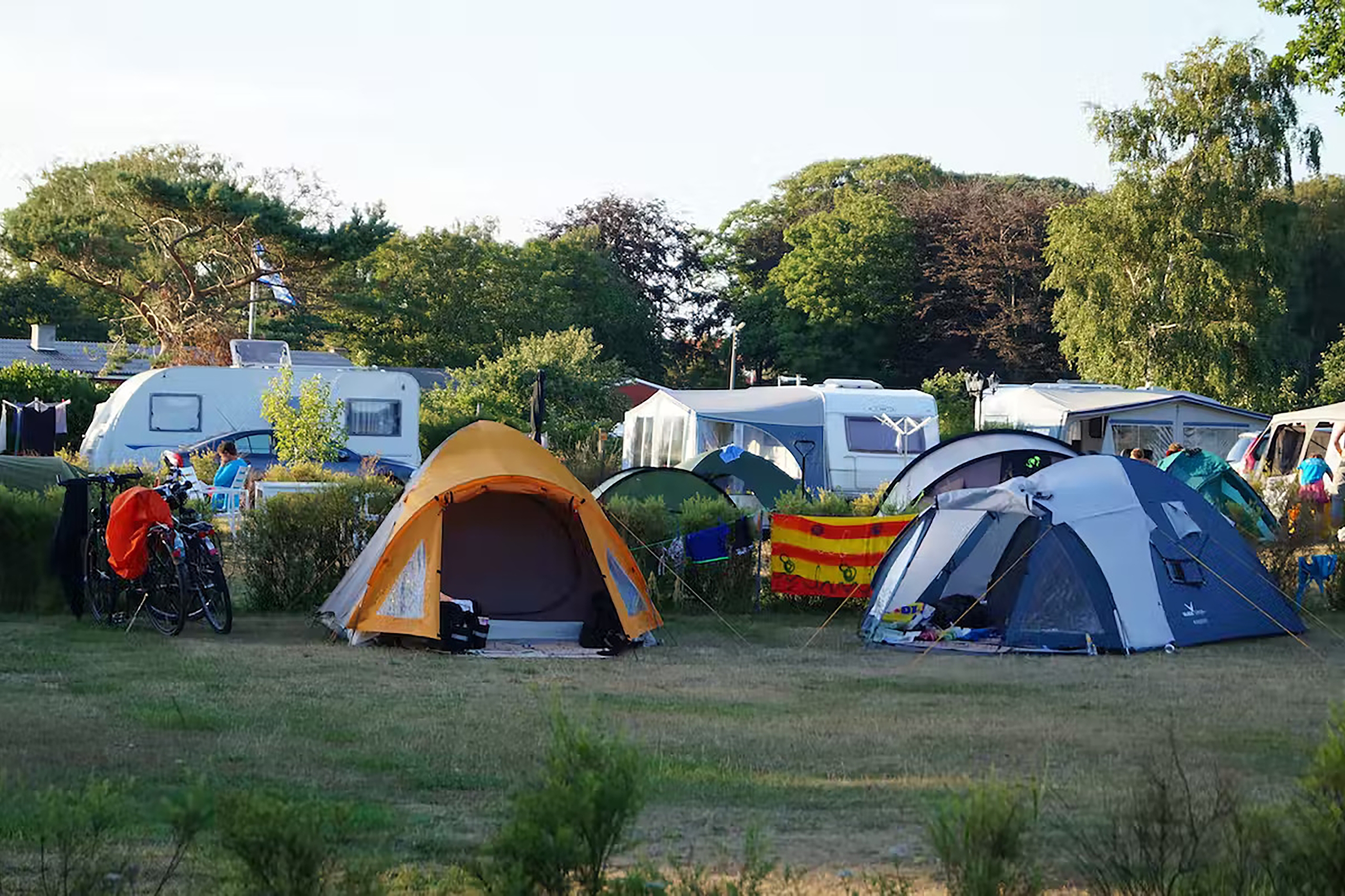 This campsite on Bornholm, Hasle Camping, is within walking distance of the historic Hasle fish smokehouse.