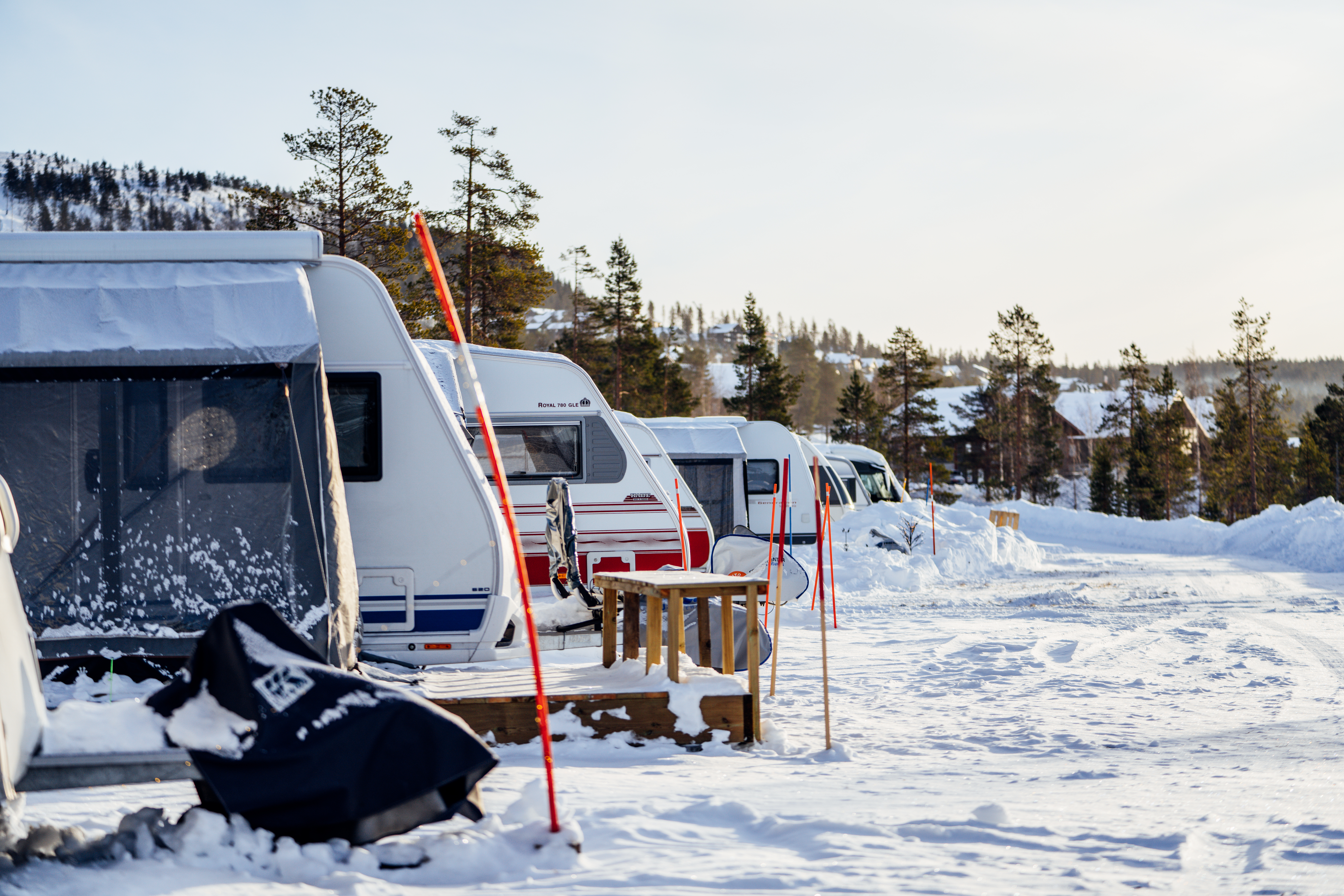 Vintercamping i husvagn. Copyright: Idre Fjäll