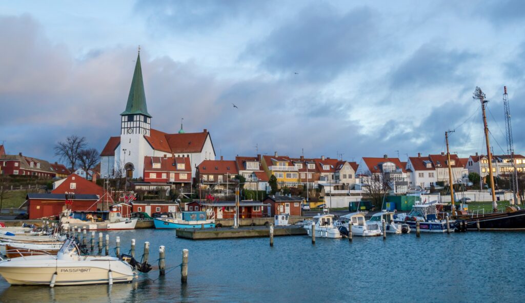 Rønne er den største byen og den viktigste havnen på den danske øya Bornholm. Copyright: Kennet Hult / Destination Bornholm