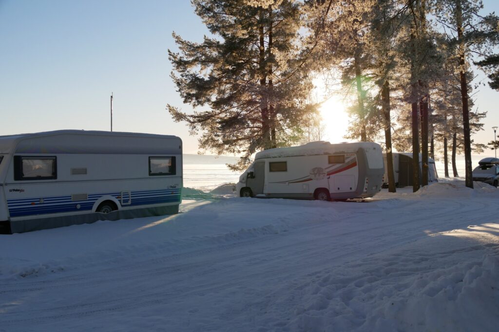 Caravans and mobile homes at First Camp Orsa - Dalarna. Copyright: First Camp