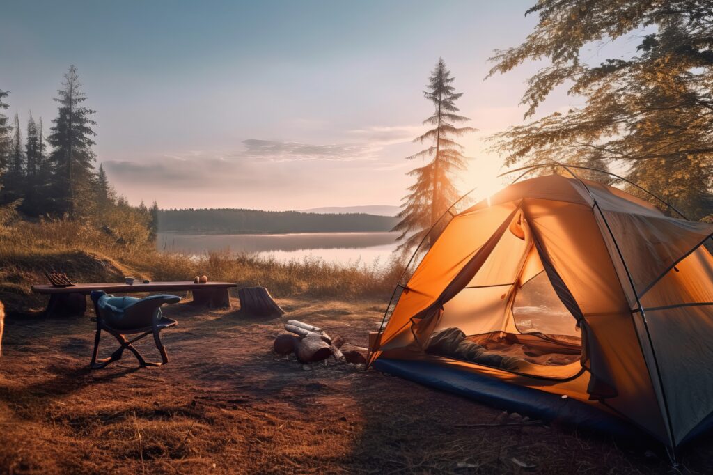 Villmarkscamping med telt skiller seg litt fra villmarkscamping med bobil. Copyright: Sarah Allmayer