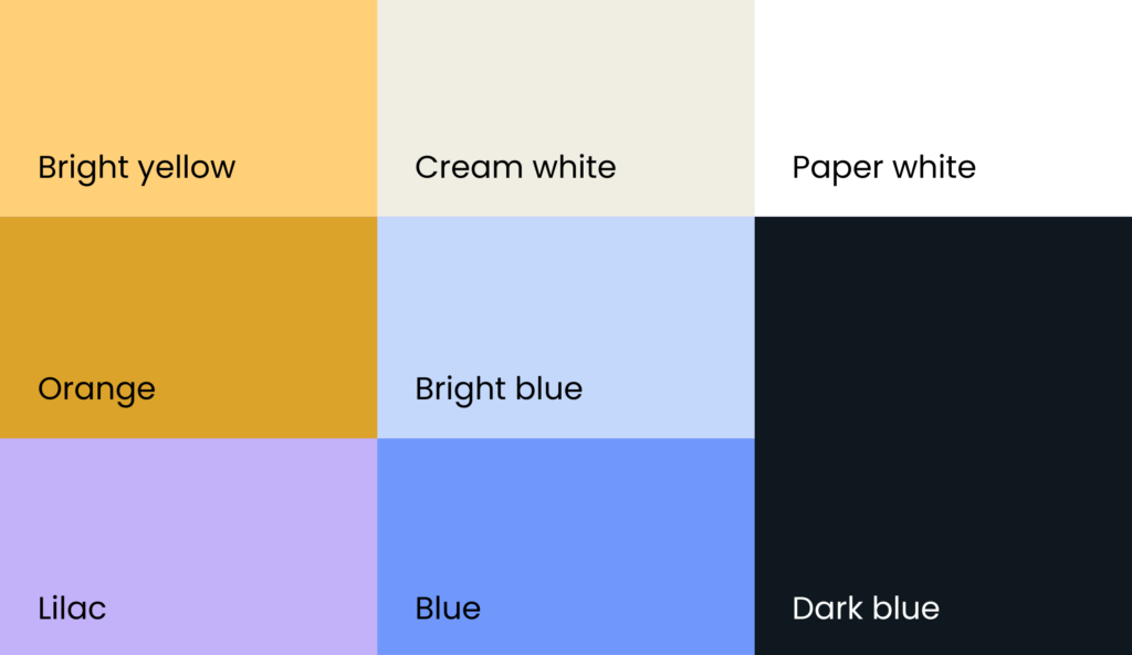 La palette de couleurs de MyCamper est lumineuse, unique et ludique.