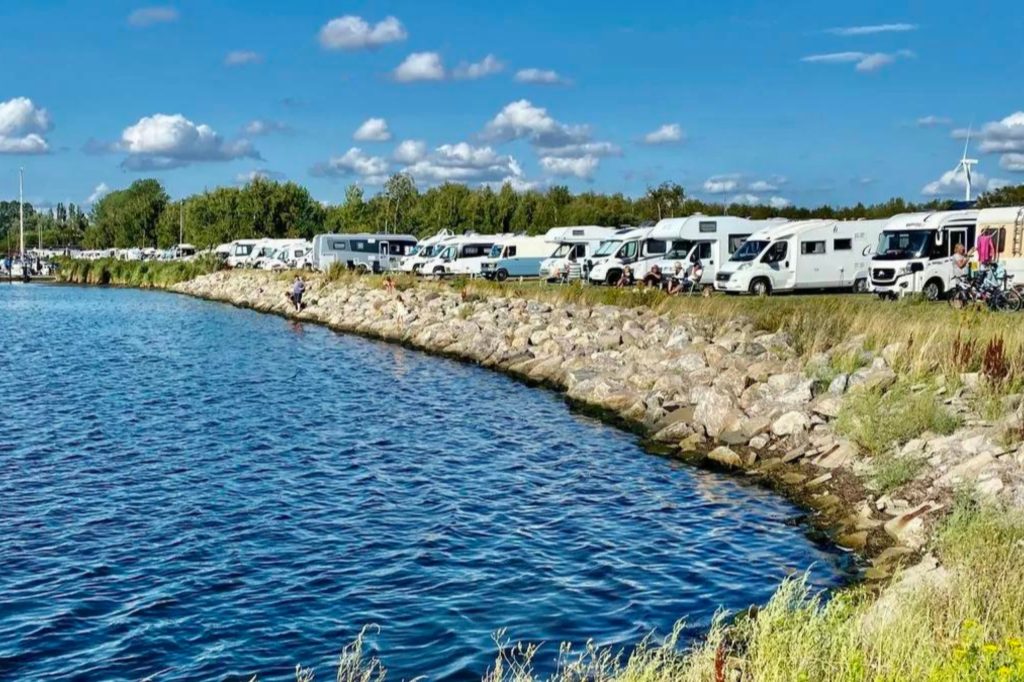 Wohnmobile auf einem Campingplatz in Landskrona in Skåne. Copyright: Helena Bergström